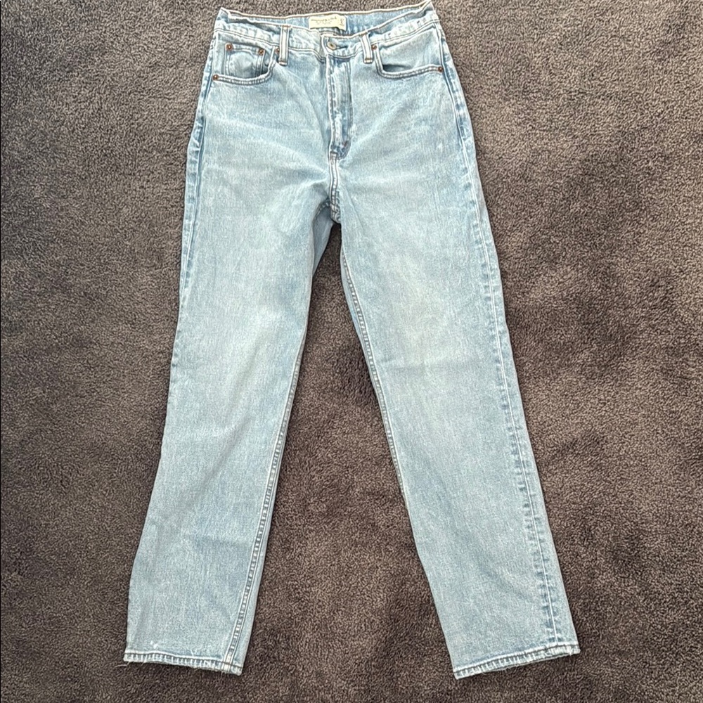 Abercrombie Curve Love “The Ankle Straight Ultra High Rise” Jeans